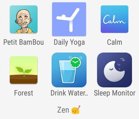 List of apps related to zen activities